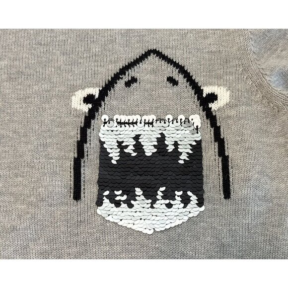 OsHKosH B'Gosh Gray Flip Shark Sequins Long Sleeve Sweater Size 10 NWT MSPR $40 - Picture 4 of 6